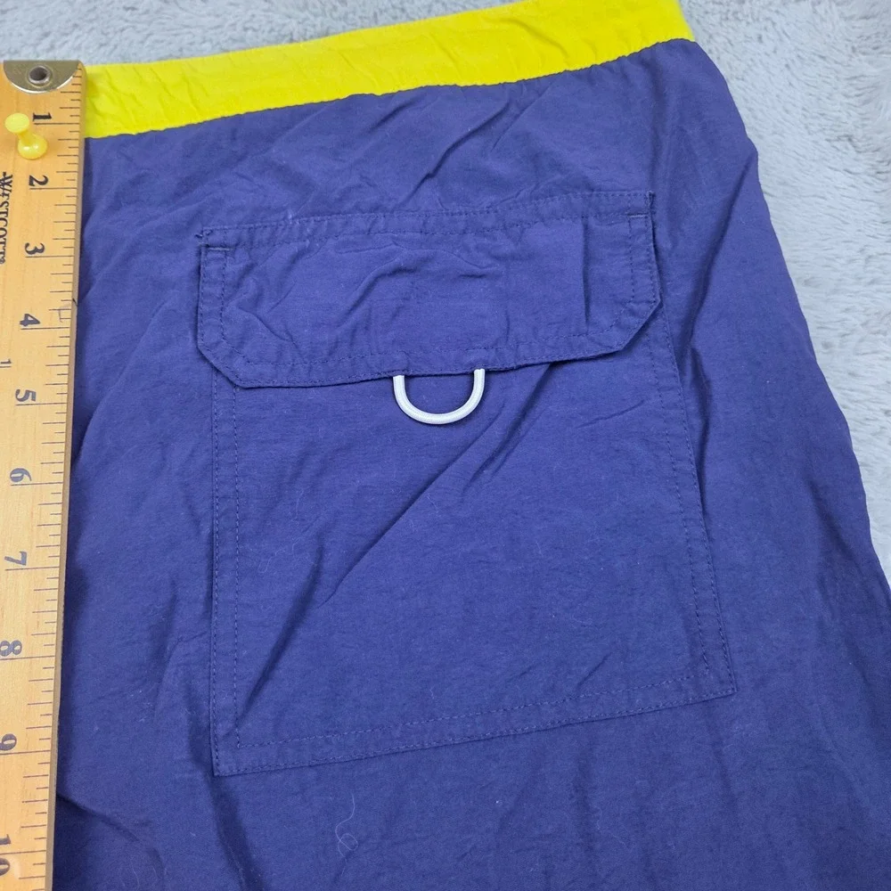 Vtg Polo Ralph Lauren Sport Swim Trunks Mens XL USRL Graphic Lined Navy Yellow